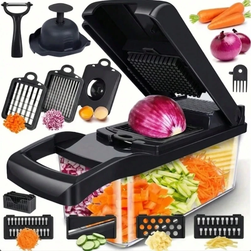 Черная овощерезка 16 в 1, мног – обзор и цена Kitchen Gadgets Vegetable Chopper