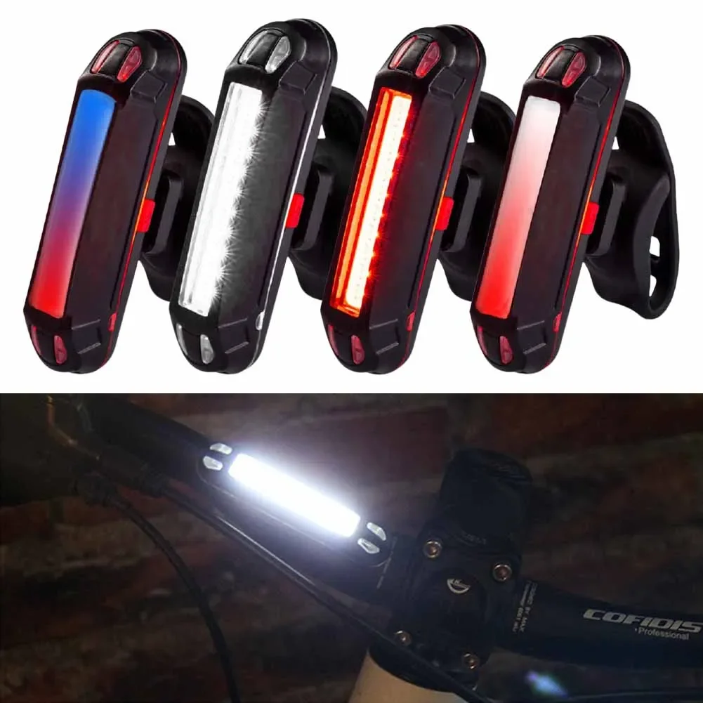 Bike Tail Light LED Bike Front Rear Light Bicycle Waterproof USB Rechargeable Mountain Riding Cycling Tail Lamp Bicycle Light