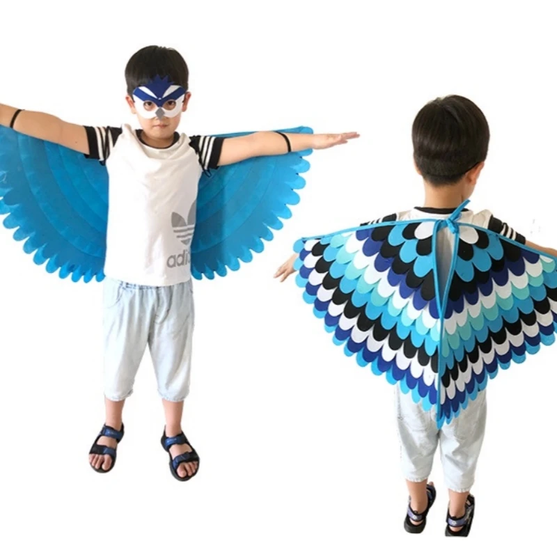 Halloween Felt Children's Performance Costumes, Non-woven Runway Props, Peacock, Oriole, Green Parrot and Other Wings