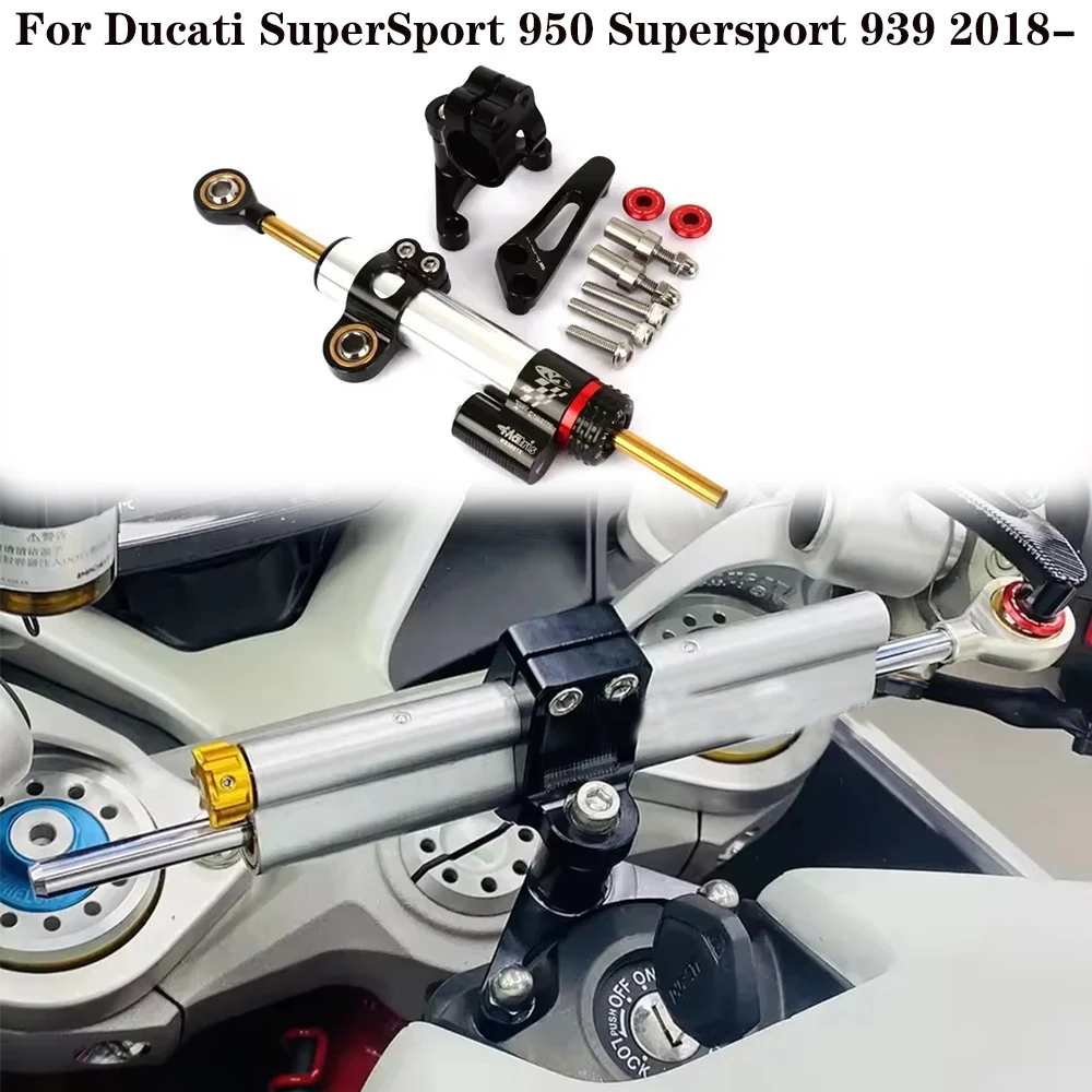 

For Ducati SuperSport 950 Supersport 939 2018-2025 Motorcycle Accessories Damper Stabilizer Bracket Steering Mount Kit