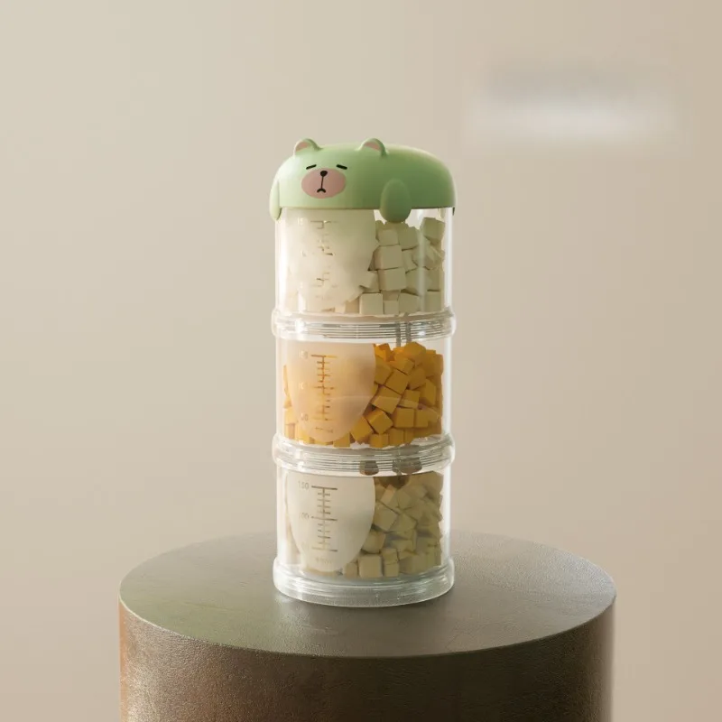 حاوية تخزين أغذية الحيوانات الأليفة المحمولة متعددة الطبقات جرة مختومة قابلة للتكديس للكلاب والقطط والوجبات الخفيفة الجافة صندوق منظم موزع السفر #6