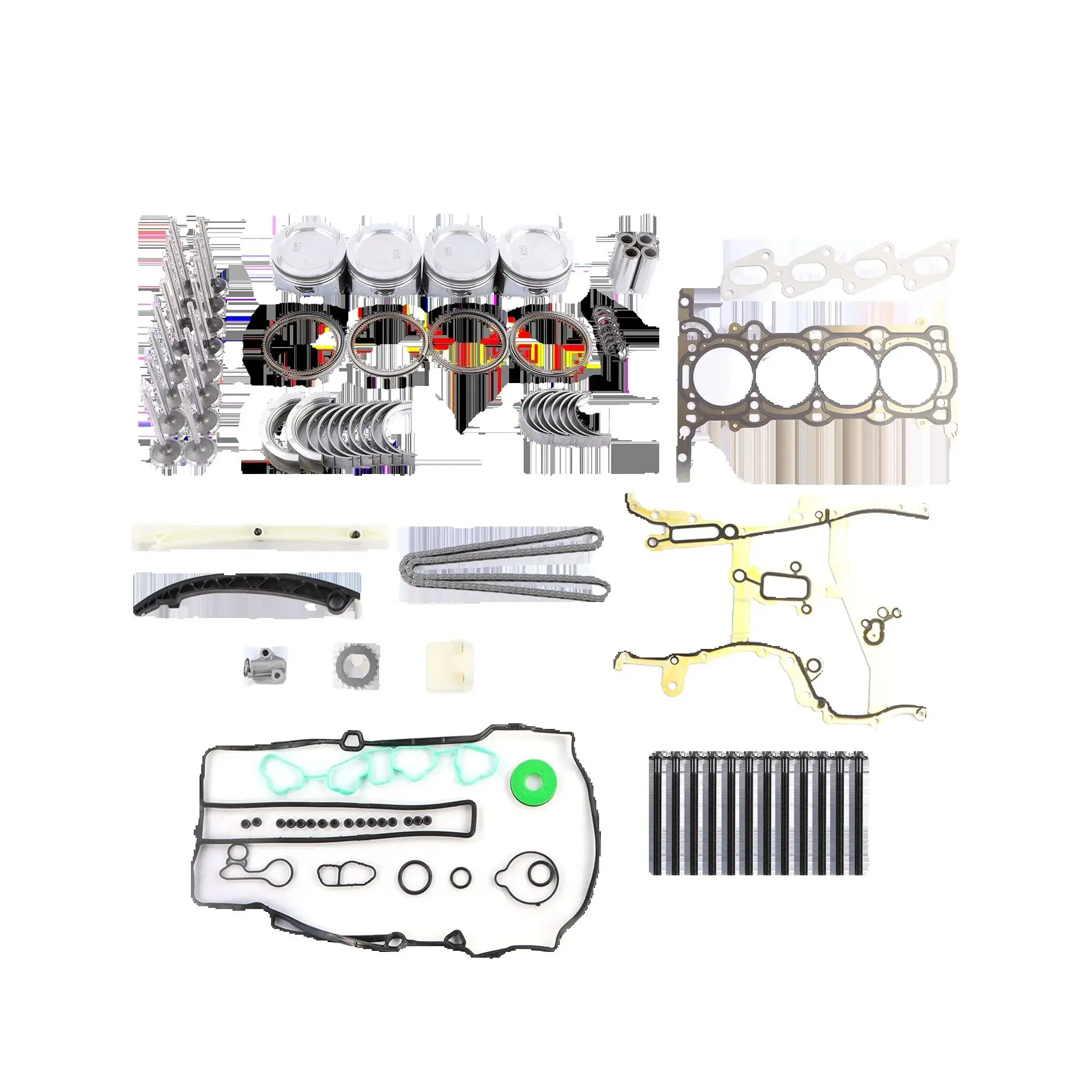 

12 шт. комплект для ремонта двигателя, прокладка поршня, подшипник, цепь ГРМ для 2011-2016 годов, для Chevrolet, для Buick 1,4L LUV LUJ