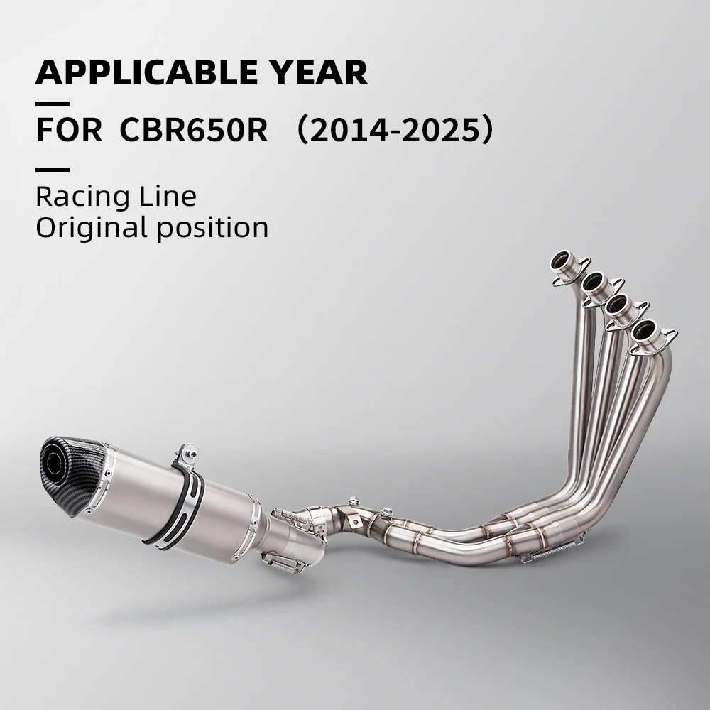 Motorcycle SideExit Stainless Steel Full Exhaust System 51MM Front Header Link Pipe With Dual Sensor Ports For CBR650R 2014‑2025