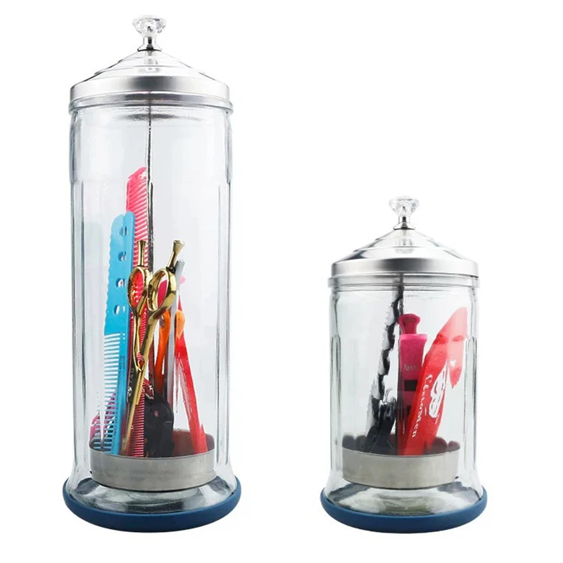 

Sterilizer Jar Comb Sterilization Tank Barber Glass Cleaning Spa Eyelash Extensions Nail Tool Barber Sanitizing Disinfection