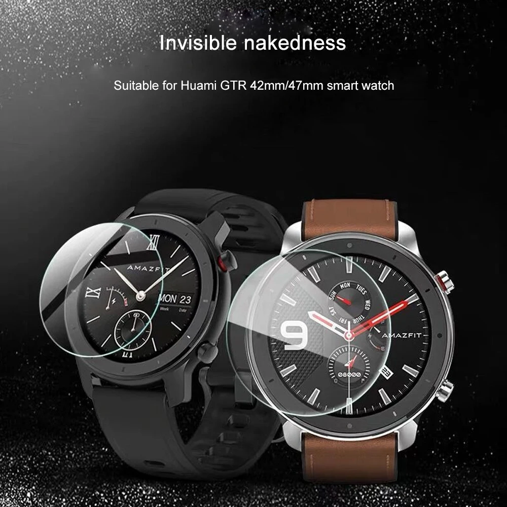 2 Pcs Tempered Glass Screen Protector Clear Film For Xiaomi Huami Amazfit GTR 47MM 42MM Smart Watch Wristbands Accessories