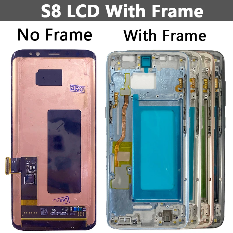 Super A+ OLED LCD Replacement For SAMSUNG Galaxy S8 SM-G950, SM-G950F NEW S8 Plus S8+ Touch Screen SM-G955, SM-G955F, Display