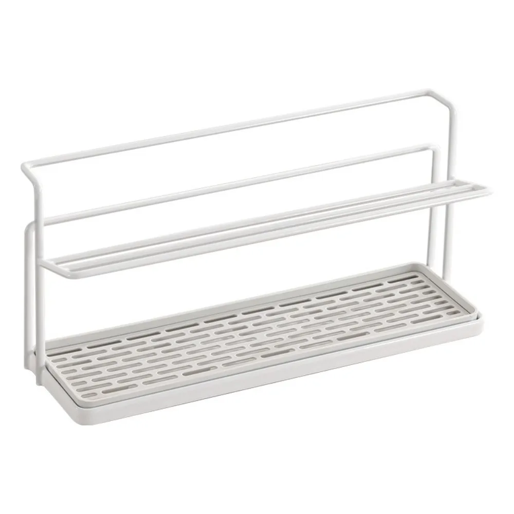 

Double-layer 2Layer Cup Storage Rack Carbon Steel Large Capacity Drain Cup Rack with Drip Tray Sink Storage Rack