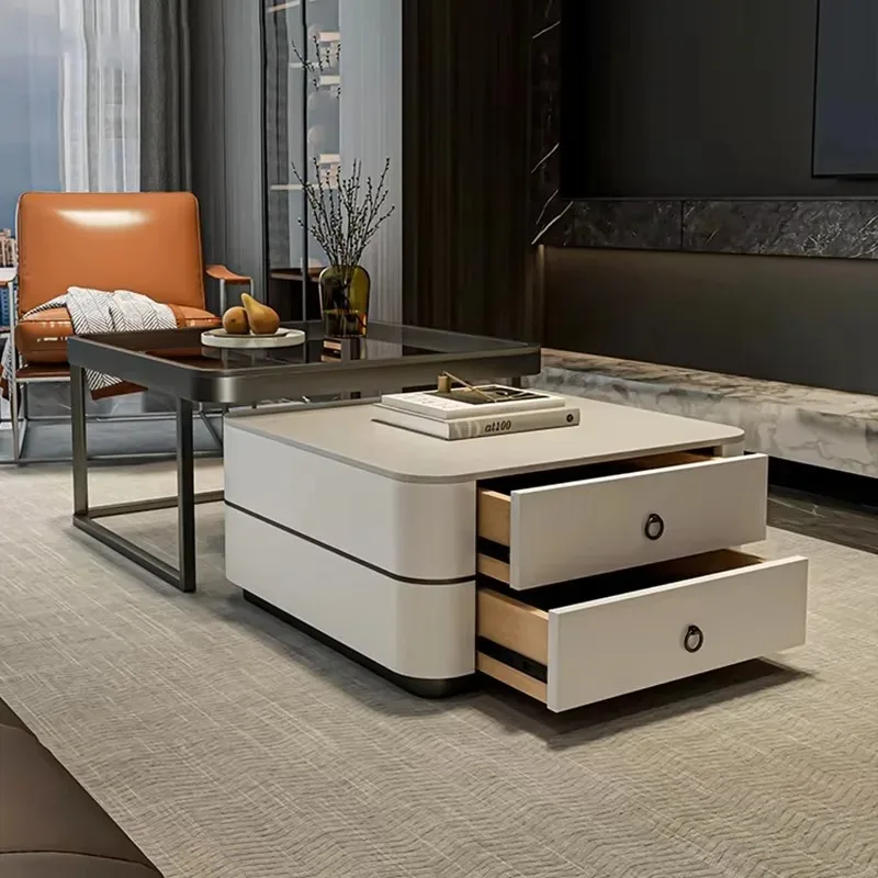 Vintage Glamour Coffee Tables Luxury Design Metal Unique Storage Coffee Tables Professional Aesthetic Mesa Auxiliar Home Design