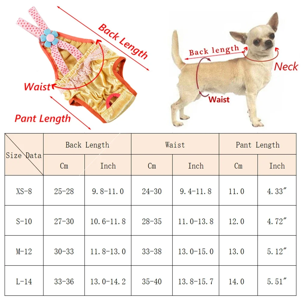 Reusable Female Dog Sanitary Diaper Suspender Physiological Pants Cute 3D Flower Lace Breathable Mesh Pet Menstruation Underwear