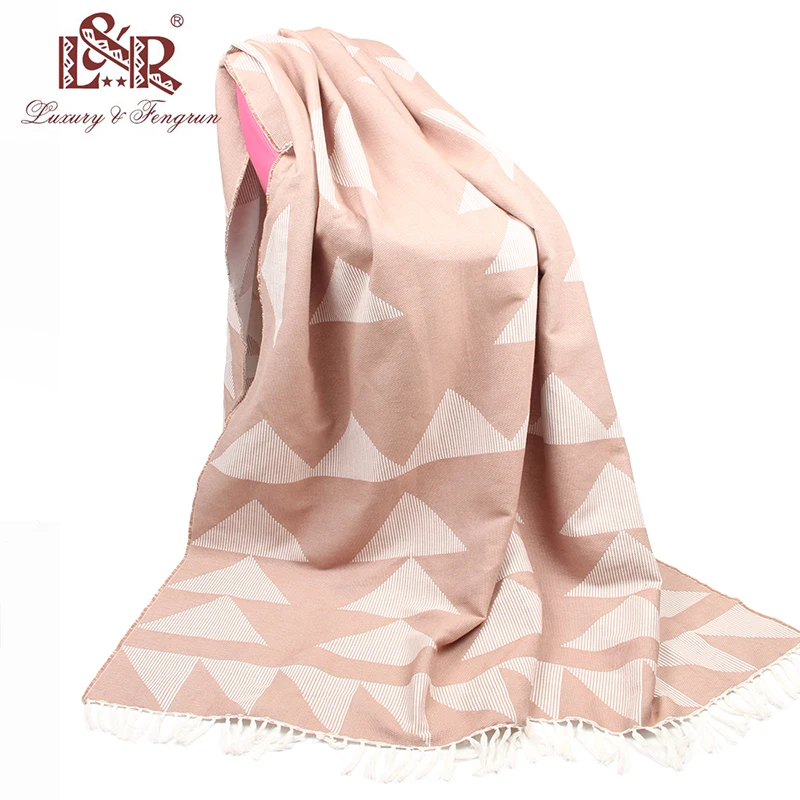 Thick 900G Luxury Winter 100% Cotton Scarf Women 2022 Design Warm Pashmina Geometric Scarves Female Shawl Wraps Foulard Bufanda