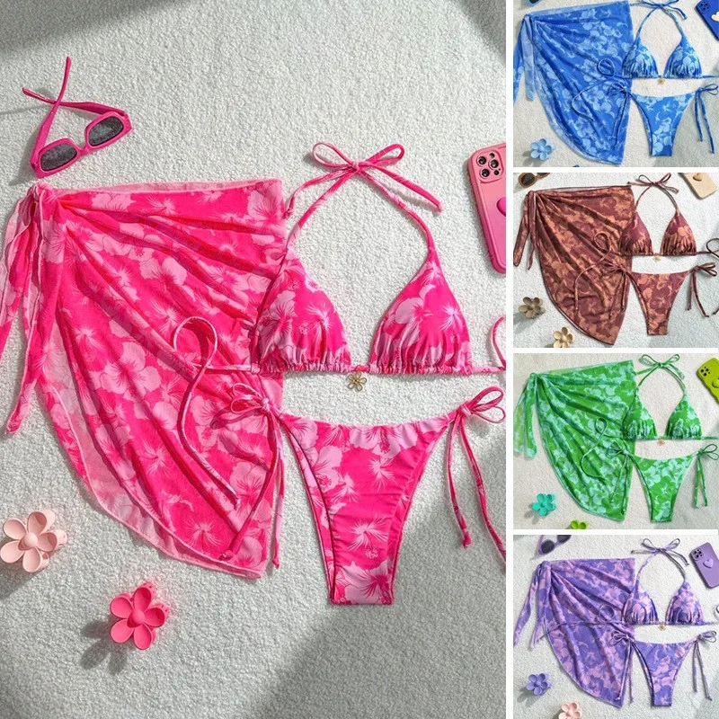 

Sexy Women Lingerie Bikini Floral Print Backless Sleeveless Bikinis Swimming Hot Lingerie Swimwear Sexy Two Piece Swimsuit