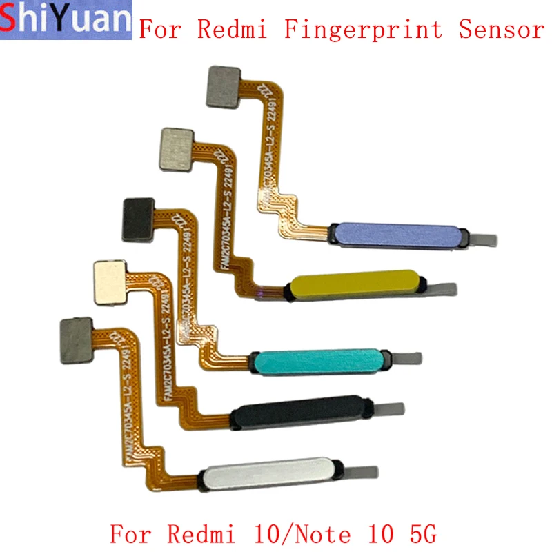 Fingerprint Sensor Scanner For Redmi 10 Note 10 5G Note 11 4G Button Flex Cable Replacement Parts