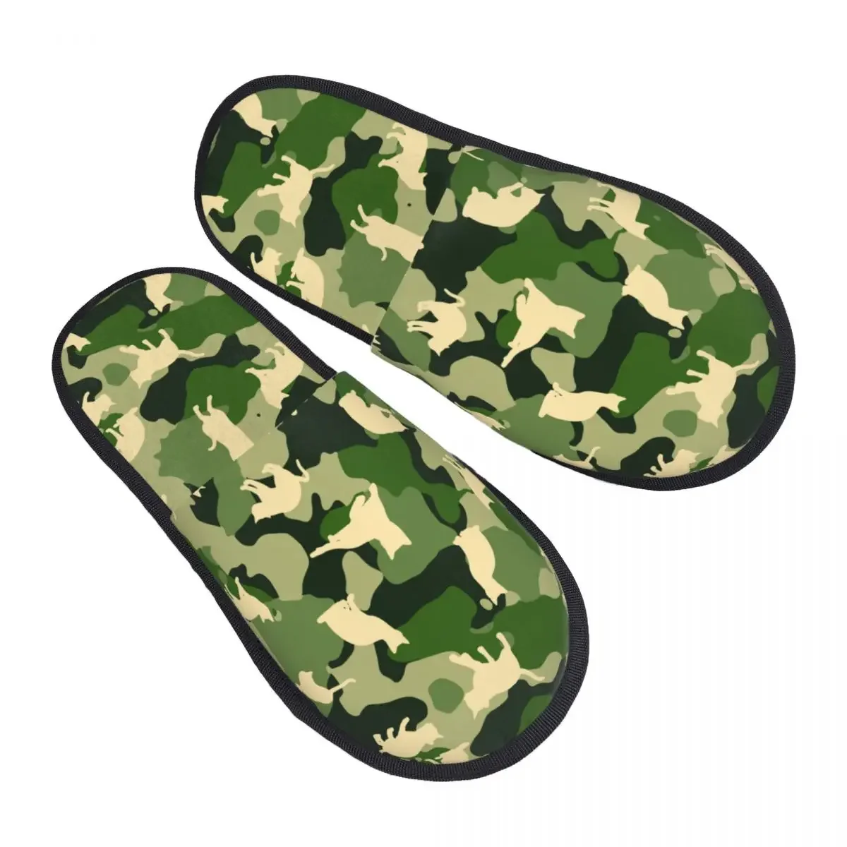 Camouflage Cats  Pattern Guest Slippers for Bathroom Women Custom Print House Slipper