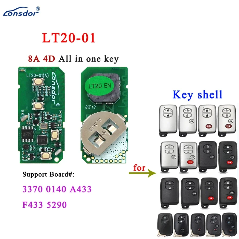 トヨタ スマートキー 5個 Lonsdor-toyotaおよびlexus用のスマートキー、pcb 8a plus 4d、k518