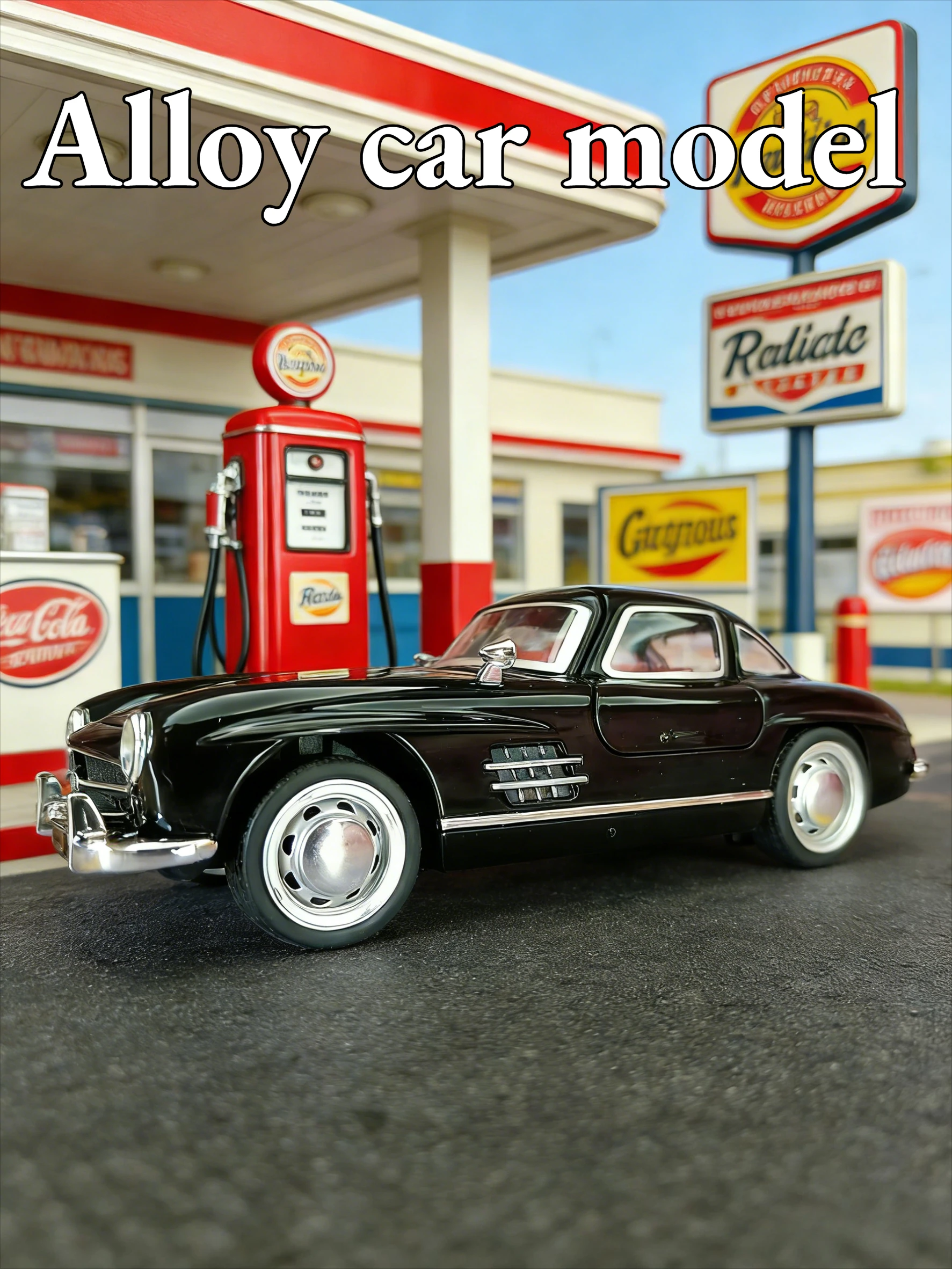 

1:32 300SL винтажная модель автомобиля из сплава с дверцами, передние двери багажника, которые можно открыть, насыщенные детали и идеальный рождественский подарок