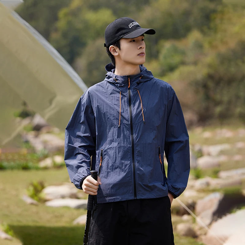 

UPF50+ Men's Sun Hoodie Quick Dry Water Repellent Anti Wrinkle 6 Colors Moisture Wicking Outdoor Jacket