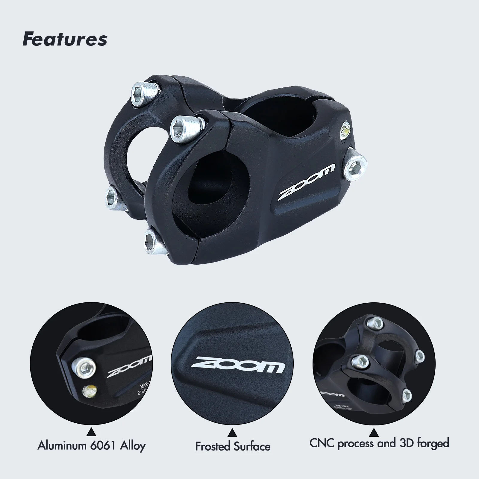 Zoom Bike Stem MTB Downhill 30 Degree Cross Country DH FR XC BMX