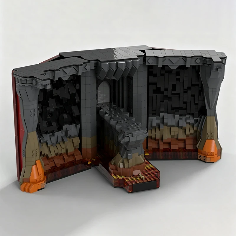 Medieval Popular Ring Movie Model DIY MOC Building Bricks Red Crack Cliff Book Modular Technology Holiday Assemble Toys Suit