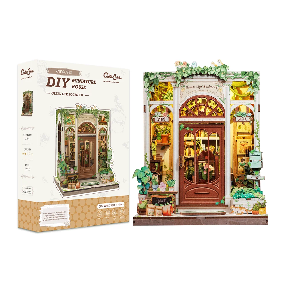 

CuteBee Новый стильный 3D-пазл-конструктор «Книжный уголок» из дерева для взрослых