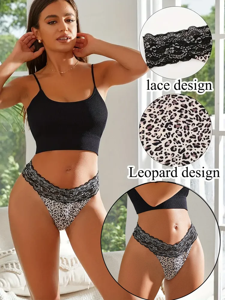 4PCS FINETOO Sexy Lace Low Waist Thongs G-string Underpants S-XL Women Floral T-back Underwear Ladies Thongs Girls Lingerie