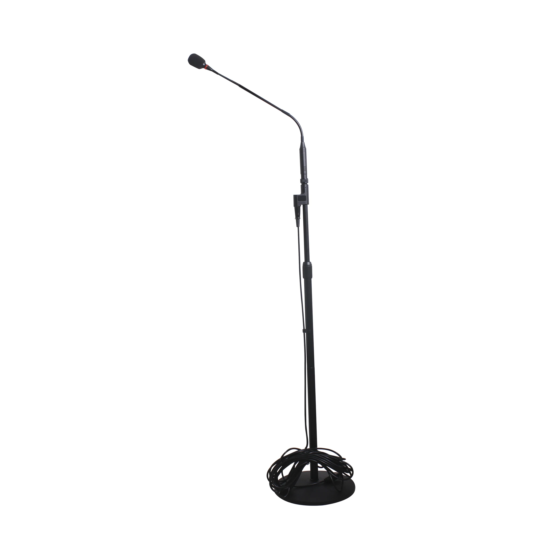 OEM Floding Round Base Professional Height Adjustable Long Standing Condenser Microphone with Super Direct Dual Capsule