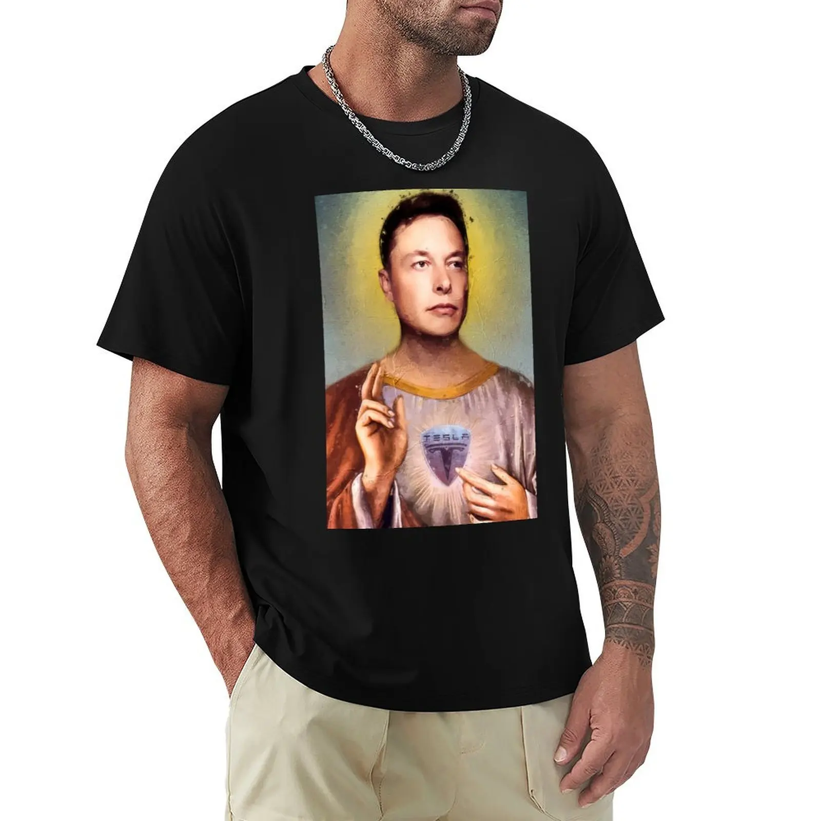 

Saint Elon Musk T-Shirt Regular Fit Plain Tee Shirt