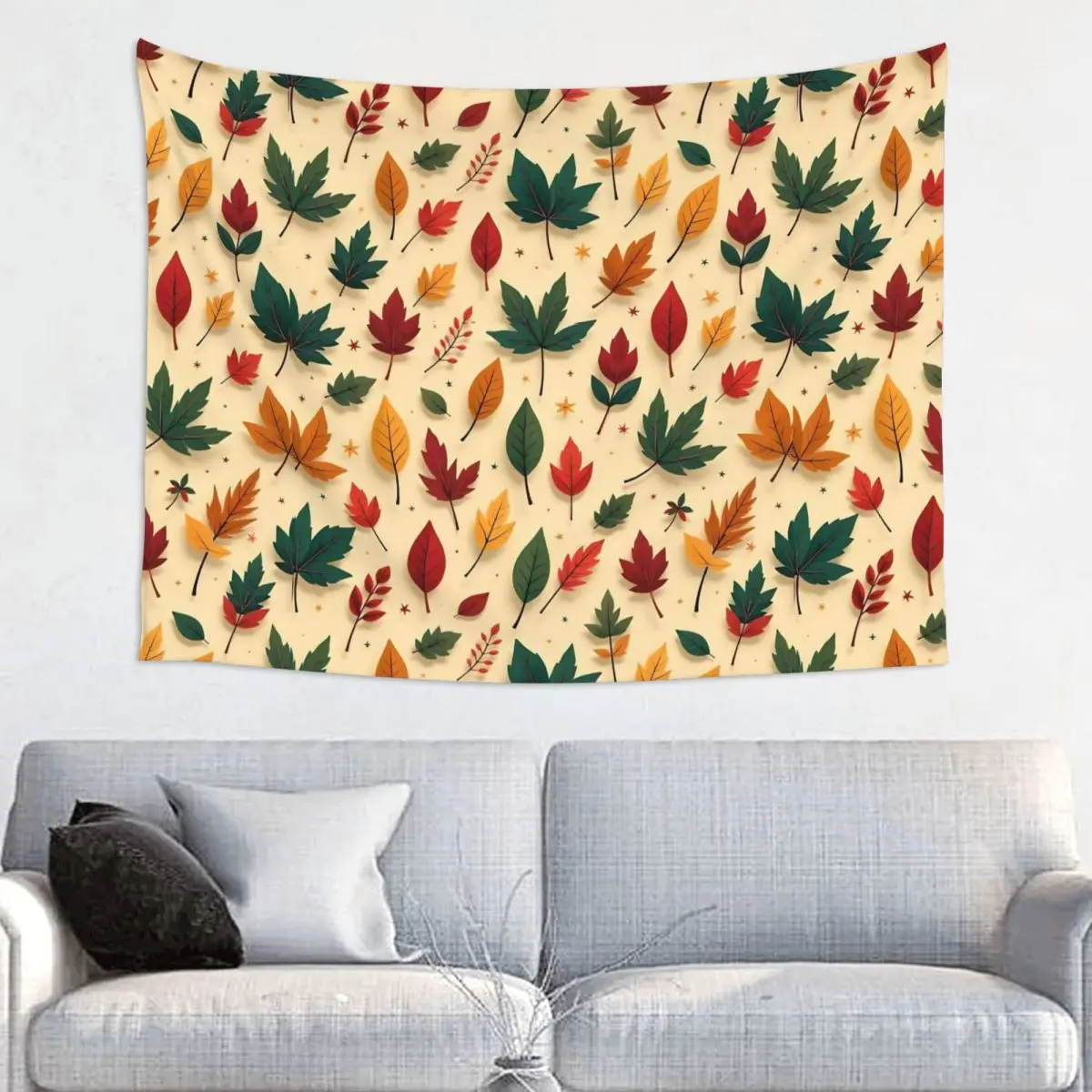 Maple Fallen Leaves Tapestry Hippie Fabric Wall Hanging Autumn Leaf Room Decor Background Cloth Art Wall Tapestry