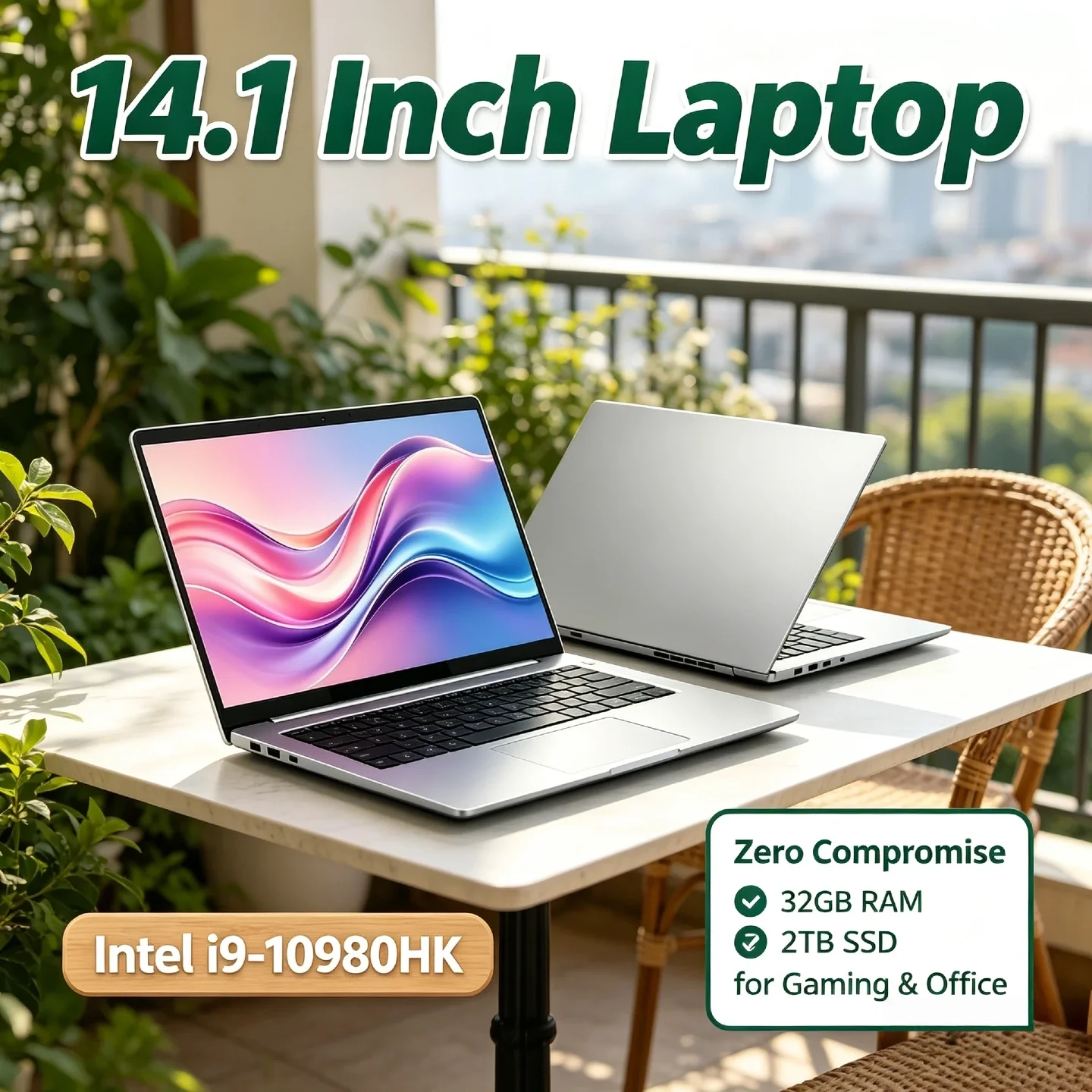 Core i9 10980HK Intel 14.1 Inch Pro Laptop 8C 16T 2.4 5.3GHz 16MB 45W 32GB RAM 2TB M.2 SSD Gaming Notebook Office Fast New