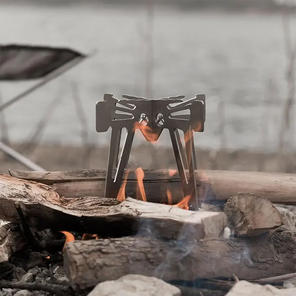 Sturdy stove cross, outdoor fire tool with storage bag, stainless steel mini super light stove rack tax free