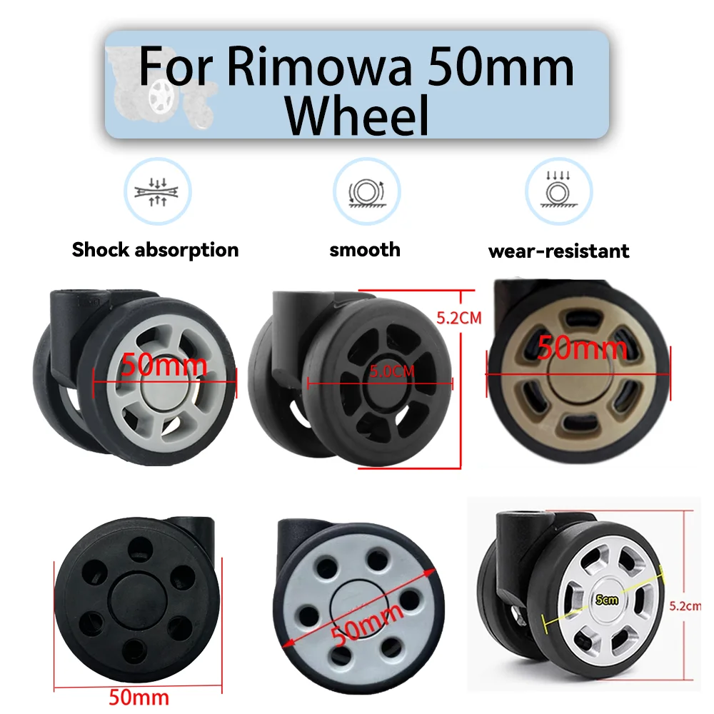 

Adapt To Rimowa Wheel Base 50mm Silent Wheel Universal Wheel Travel Suitcase Repair Travel Accessories Wheels Smooth Save Effort