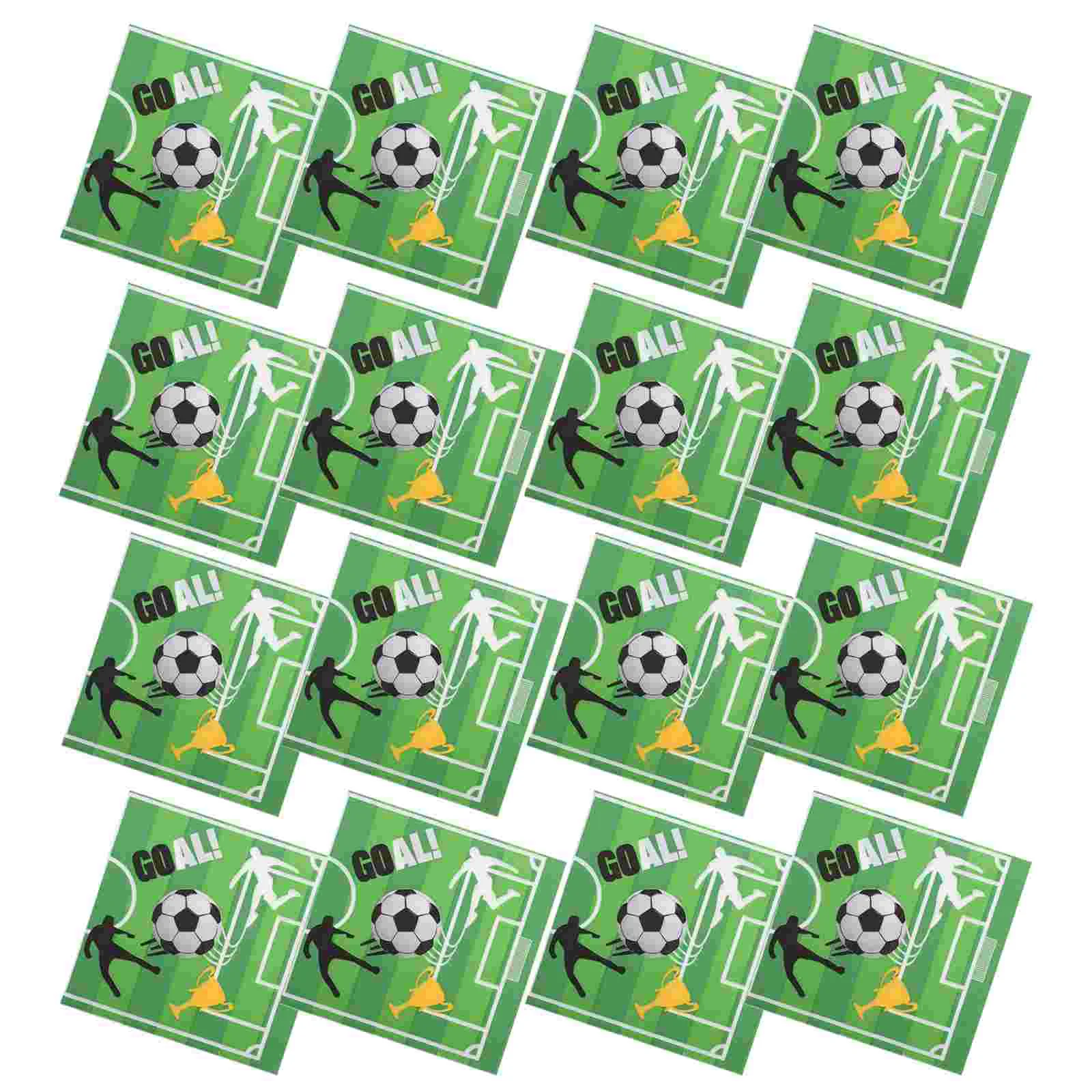 

20pcs Football Print Napkins Disposable Absorbent Soccer Party Supplies Celebrations Birthday Gatherings Office Paper Products