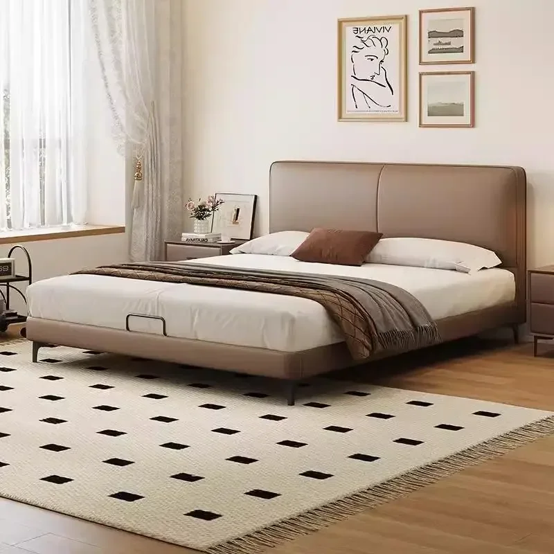 Unique Pretty European Bed Queen Nordic Elegant Modern Solid Wood Frame Bed Bases Bedroom Luxury Camas De Dormitorio Furniture