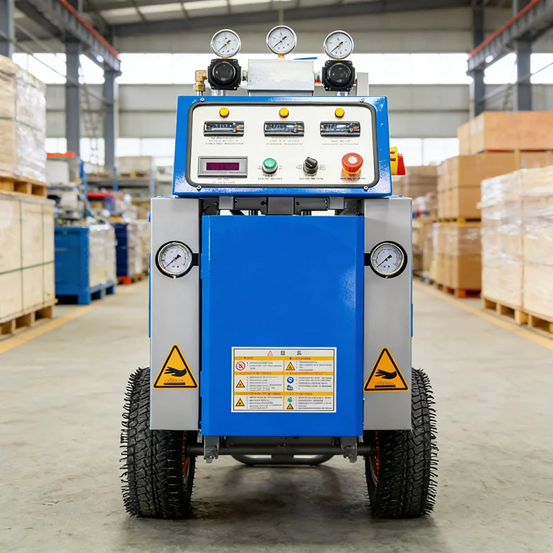 Compact Polyurea Polyurethane Spray System with Wheeled Cart and Electric Heated Hose for Waterproofing