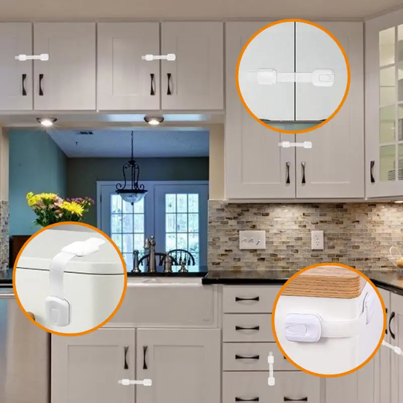 

Baby Safety Lock Drawer Child Safety Cabinet Locks Adhesive Cabinet Drawer Door Latches Baby Safe Straps For Drawers Cabinets