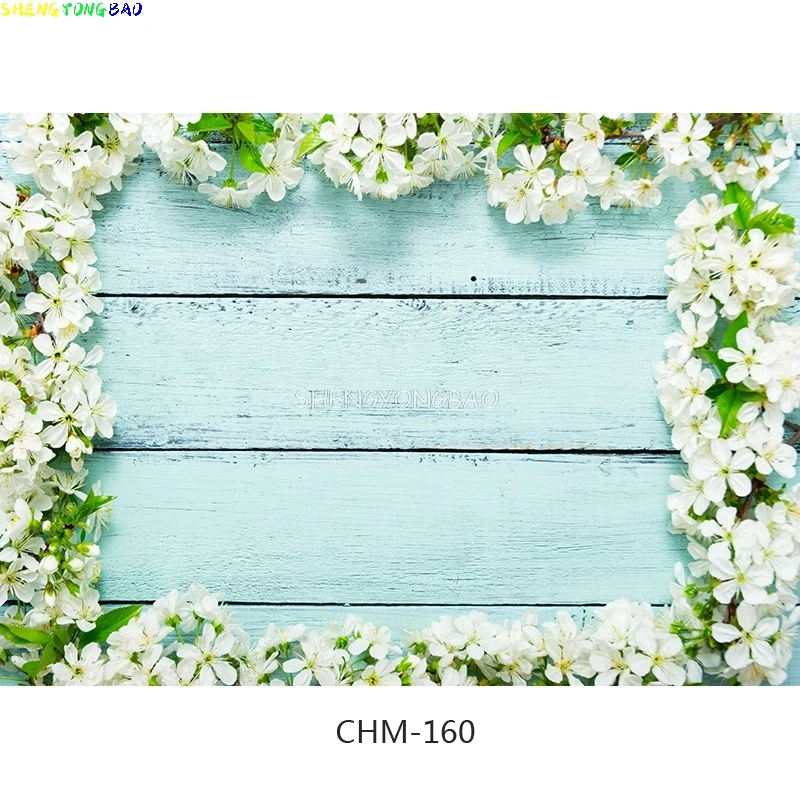 SHENGYONGBAO Vinyl Flower and wood Planks Photography Backdrops Prop Christmas Day Photographic Background Cloth CHM-009 image 5