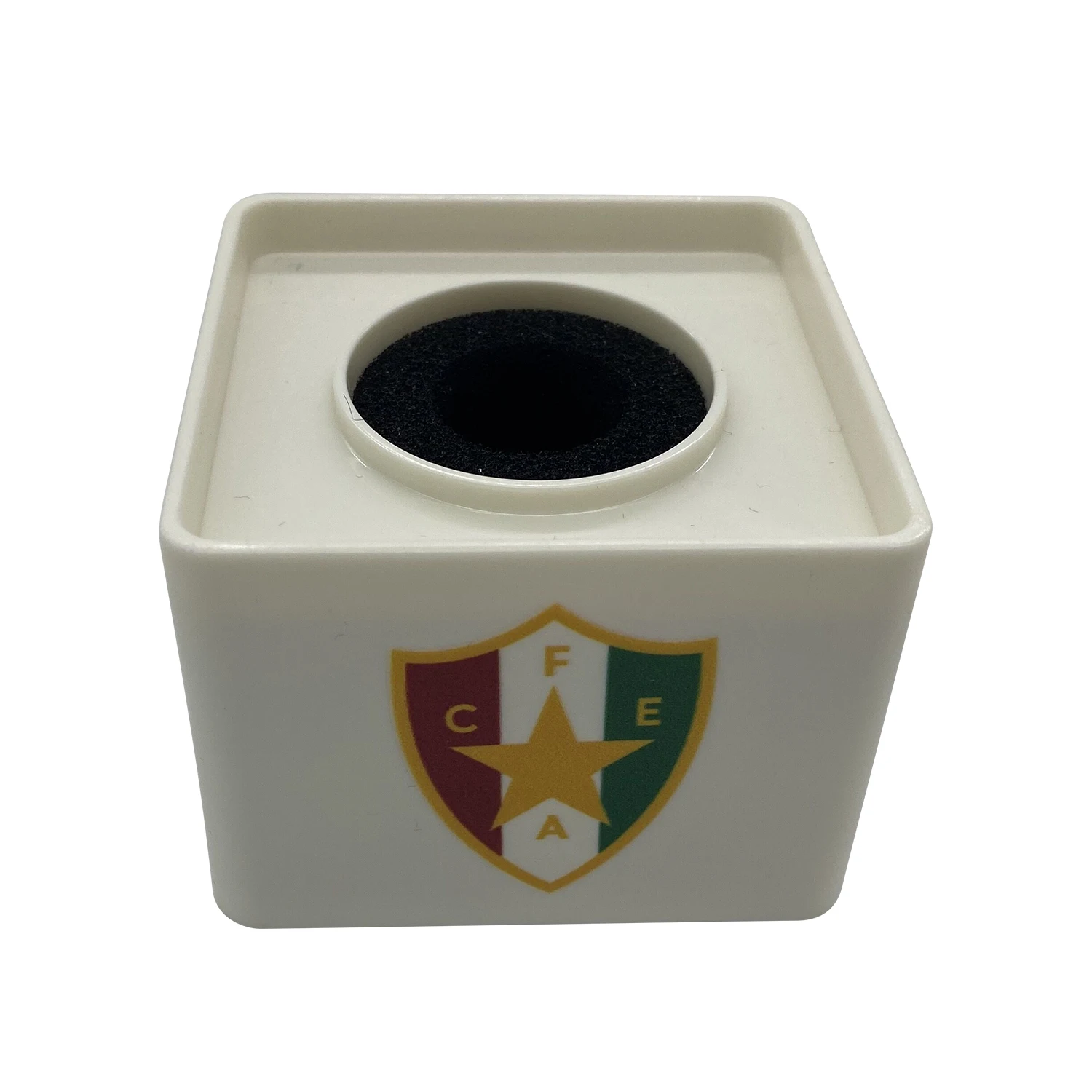 High Quanlity Customized UV Logo  ABS Triangle-shaped Square-Shaped Mic Microphone TV Interview Flag Station DIY With Sponge