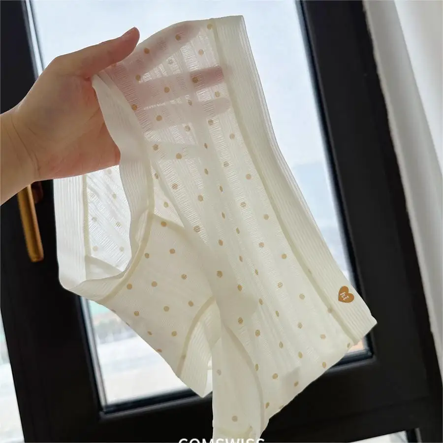 Spring And Summer New Products 7A Antibacterial Fresh Polka Dot Mesh Breathable Simple Women's Underwear 7A Cotton Crotch