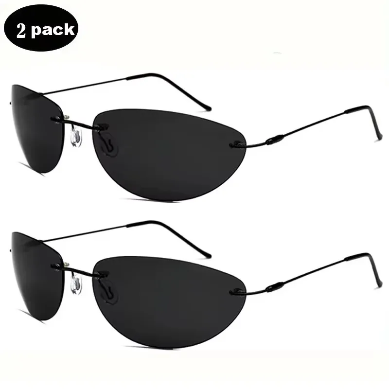 2pc The Matrix Agent Smith Style Polarized Sunglasses Rivets Men Driving titanium Neo Style polygon Sun Glasses 2026