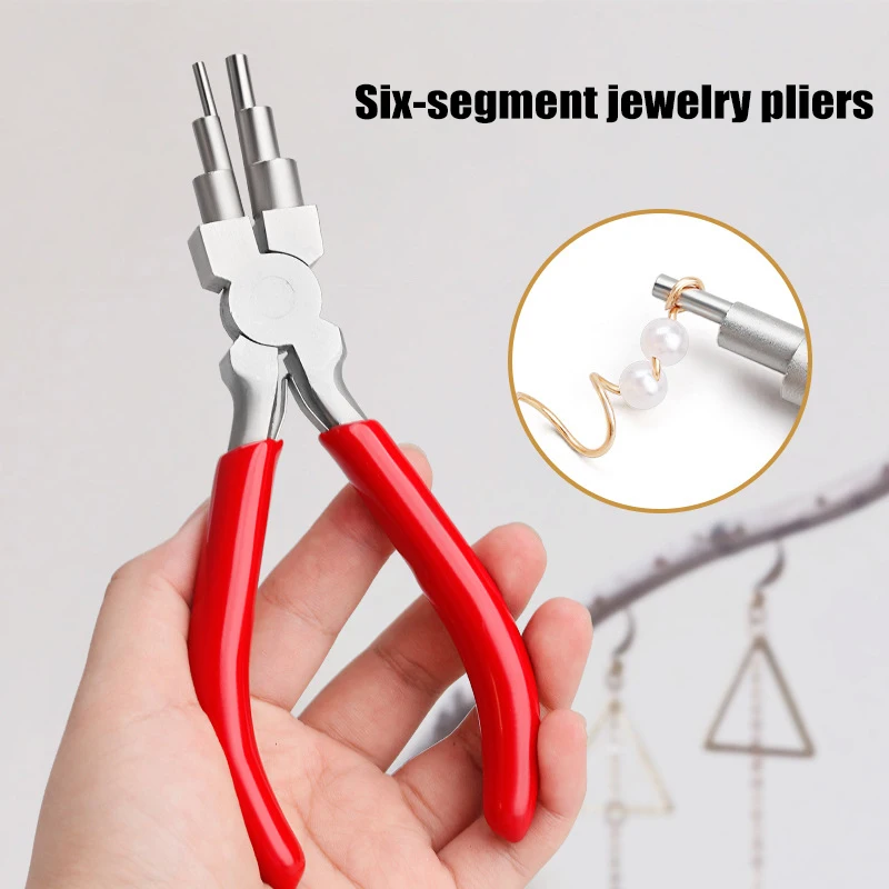 1Pc Iron Wire Looping Jewelry Pliers 6-in-1 Bail-Making Pliers With Grip Handle For DIY Ring Making Loops And Jump Rings Tools