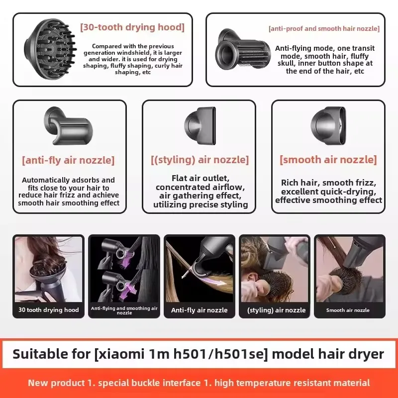 For Xiaomi Mijia Hair Dryer H501/H501SE Drying Modeling Hair Dryer Mouthpiece Accessories image 2