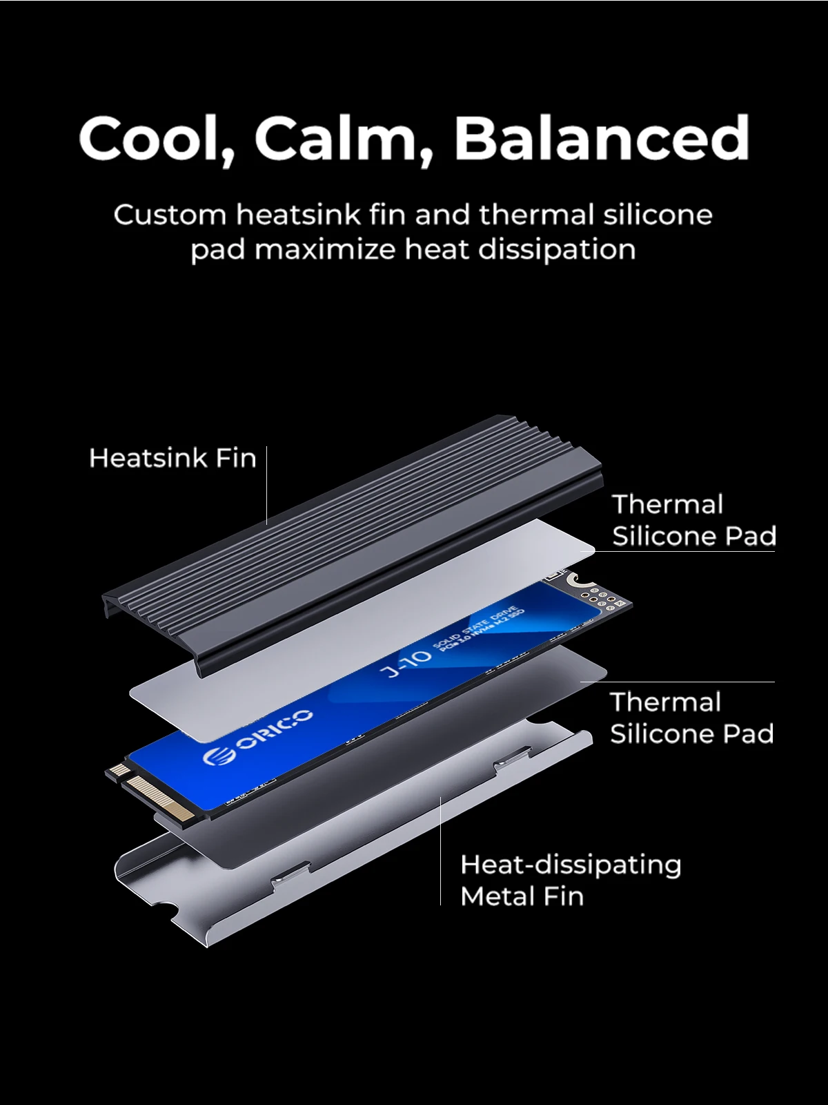 ORICO M.2 NVMe SSD 1TB 2TB 512GB 256GB 3100MB/秒 NVMe PCIe Gen3x4