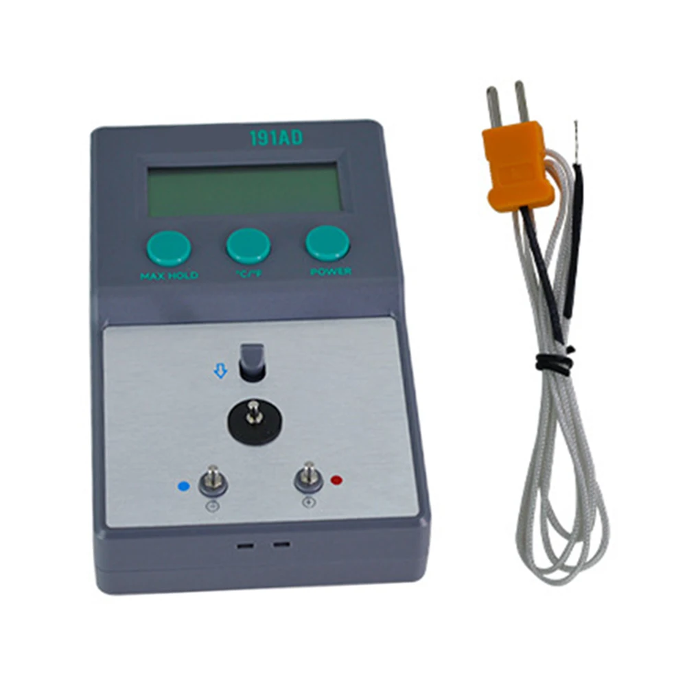 191AD Probador de temperatura de punta de soldador Termómetros de punta de soldador 0-800 ° C 13,7*8,5*3,5 cm con 10 sensores sin plomo