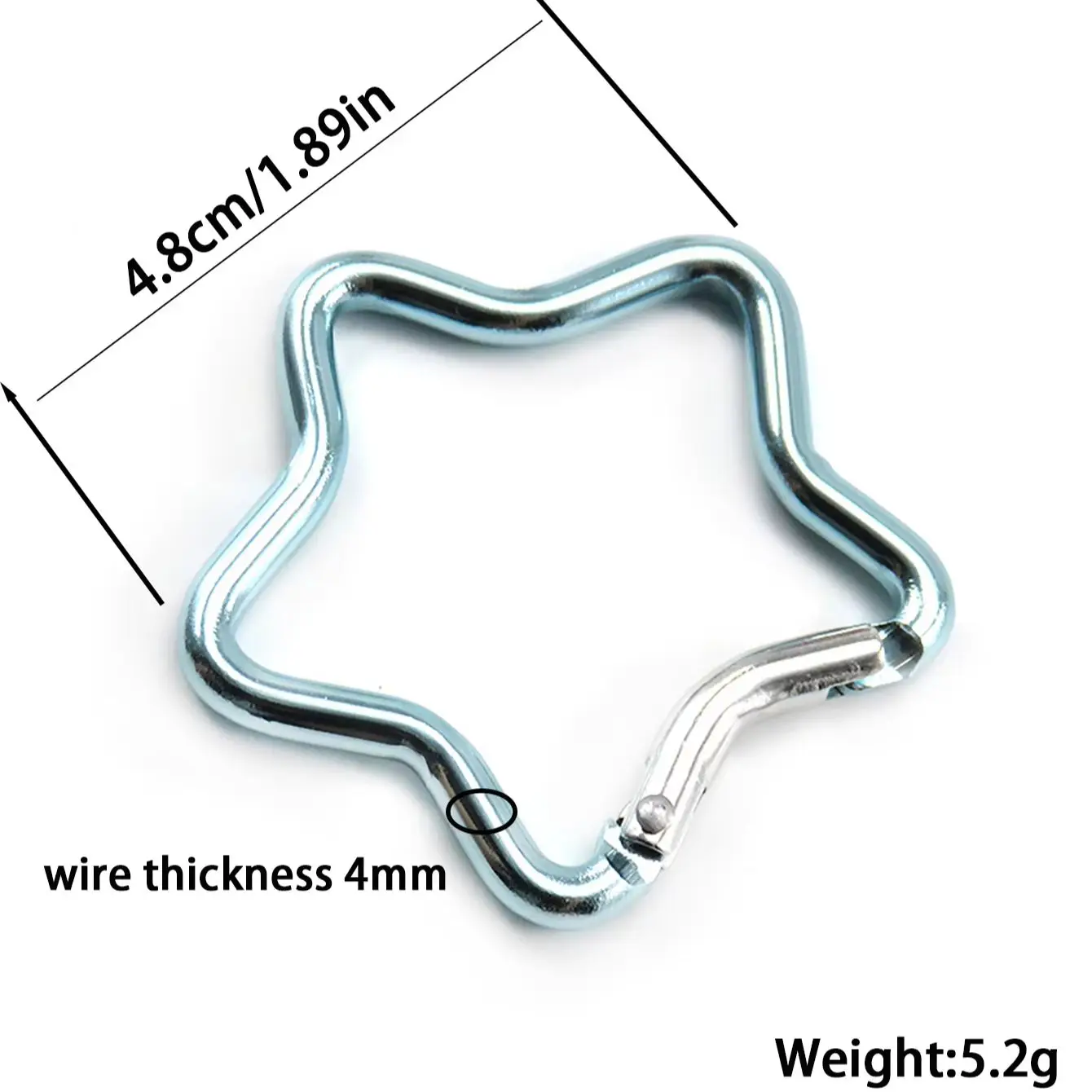 5/10Pcs Colorful Star Shaped Aluminum Alloy Spring Hook Carabiner Clip Keychain Outdoor Backpack Bottle Hanging Buckle