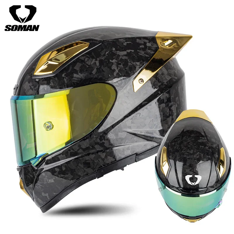 SOMAN X8S Carbon Fiber Fully Covered Personalized Motorcycle Helmet for Men and Women in Four SeasonsCasco MotoHelmet Motorcycle