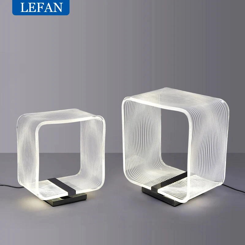 Imagem -03 - Candeeiro de Mesa Acrílico Led Simples Nórdico Candeeiros de Mesa Pequenas Mesas de Noite para Quarto Decoração Criativa da Sala