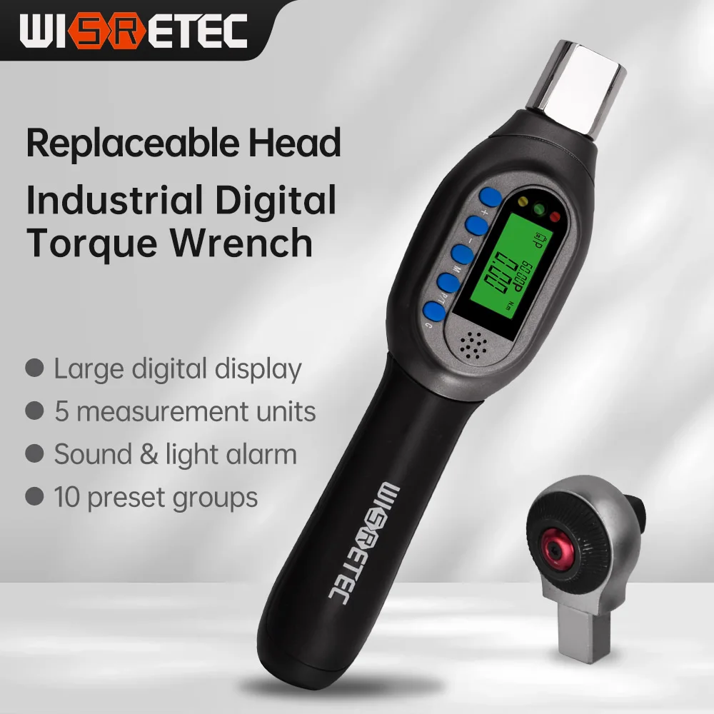 High-precision Chrome Vanadium Steel Industrial Grade Interchangeable Open-end Mini Digital Torque Wrench Adjustable OEM