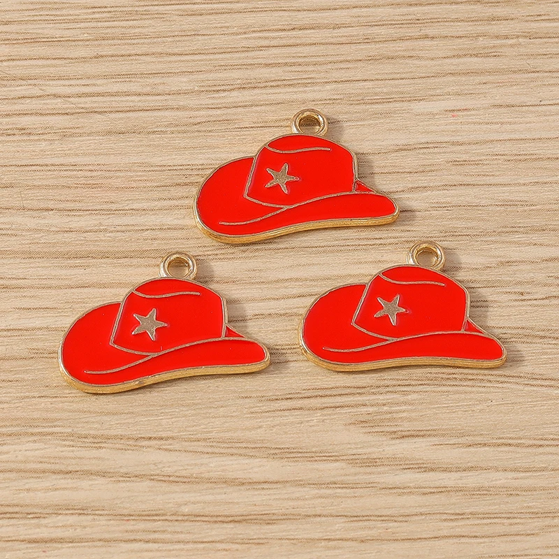 10 Stück niedliche Emaille-Cowboystiefel-Hut-Charms-Anhänger für Schmuckherstellung, DIY-Tropfenohrringe, Halskette, Armbänder, handgefertigte Bastelgeschenke – Detail 15