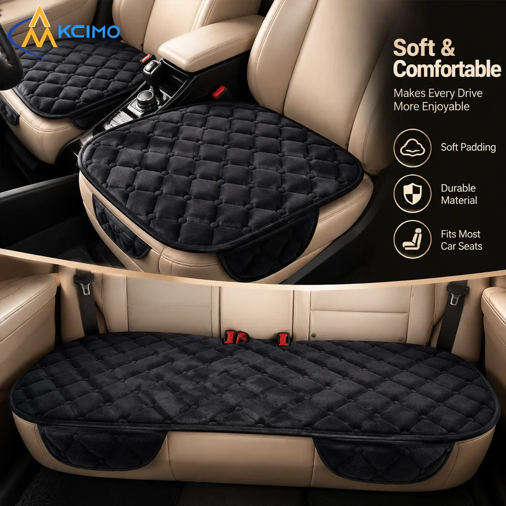 1Pc Soft Plush Auto Seat Protector Pad, Anti Slip Car Seat Cushion, Universal Seat Cover for Sedan SUV Pickup Truck
