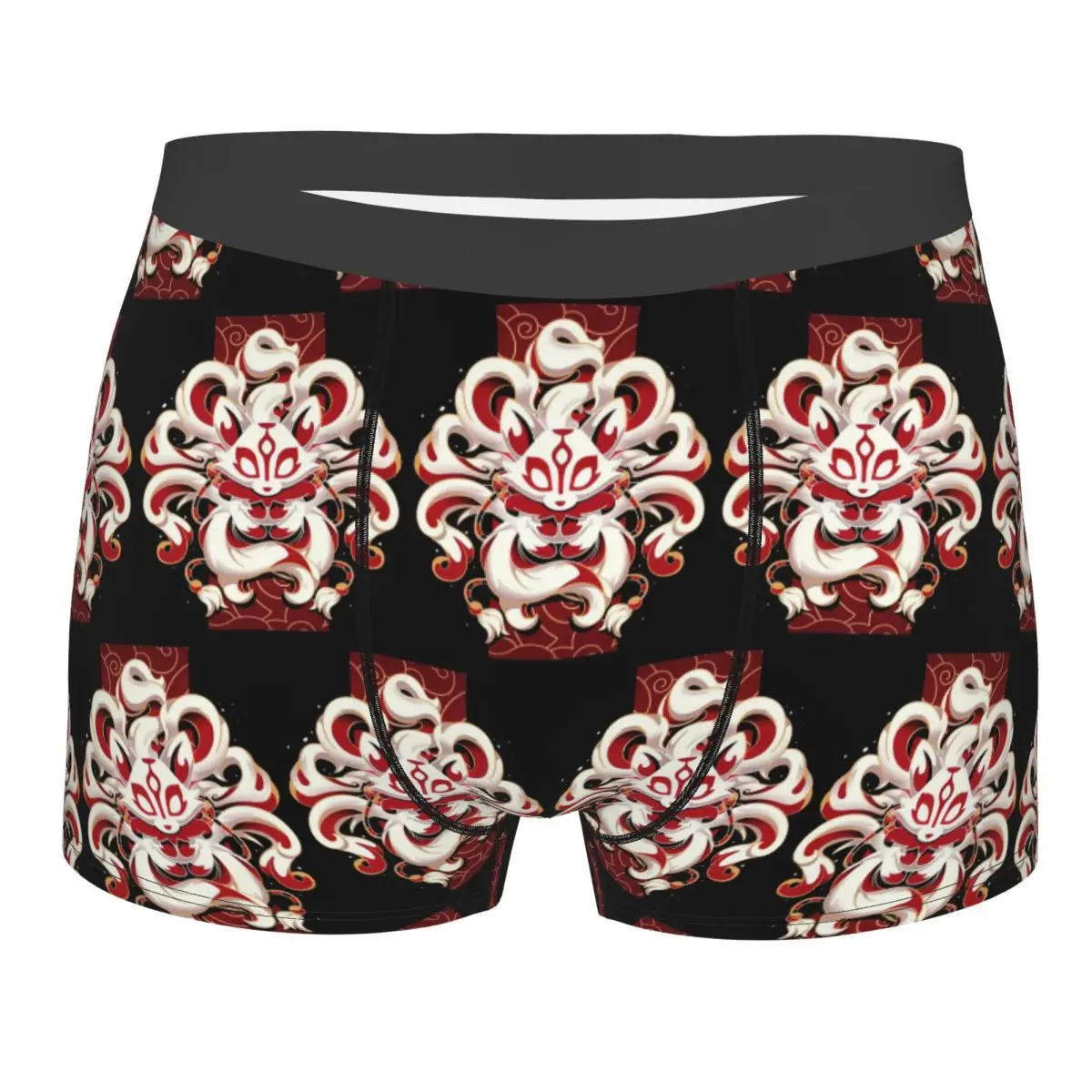 Boxer Underpants Shorts Fox Spirit Kitsune Japanese Kabuki Panties Men's Soft Underwear for Homme Man Boyfriend Gift