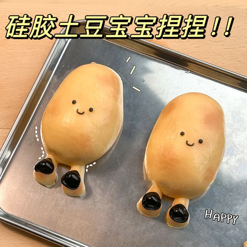 Kawaii Cartoon Handgemaakte Siliconen Aardappel Fidgeting Kinderen Speelgoed Om Stress Vingertop Irritabiliteit Squishy Speelgoed Verjaardagscadeautjes Te Verlichten